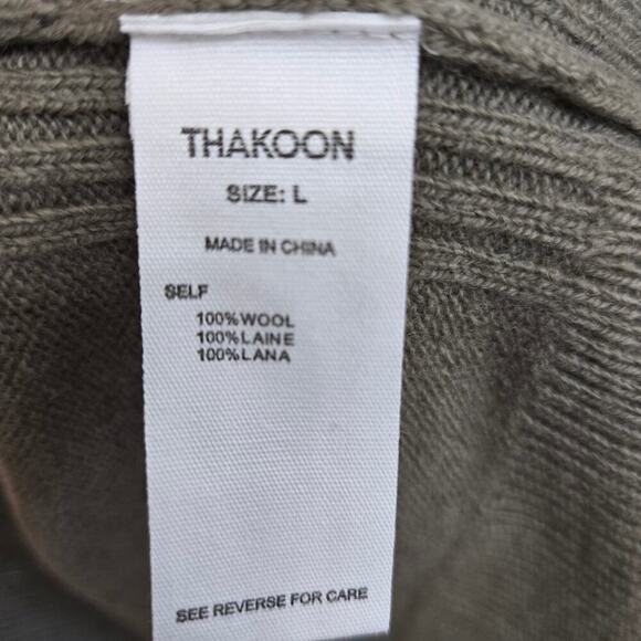 NWT Thakoon Women's Green Wool Knit Sweater Dress, Size L - Picture 9 of 12